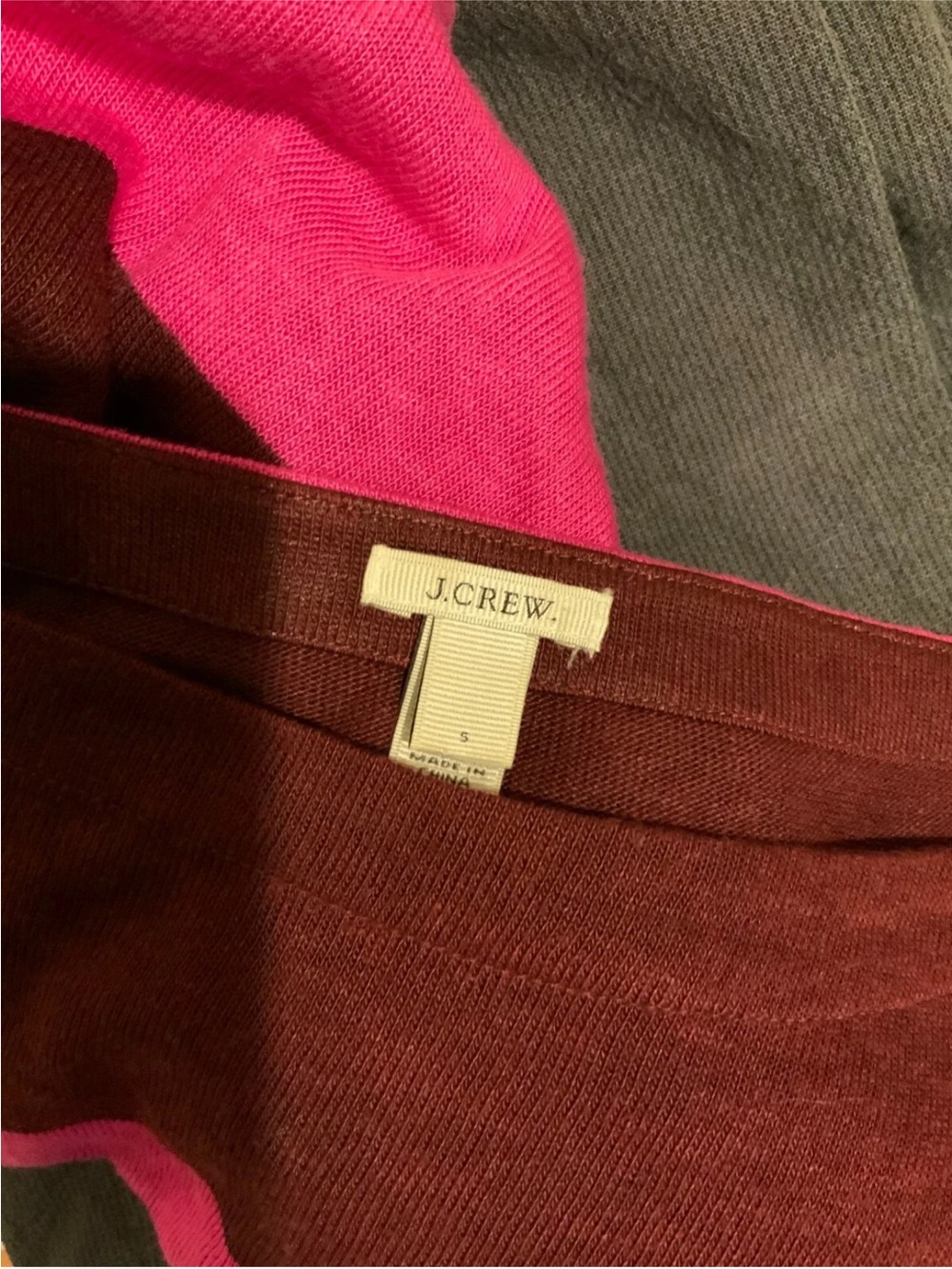 J. Crew Rugby Striped Boatneck in Fuchsia Pink and Dark Burgundy - Small - Picture 3 of 3